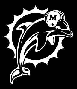 Dolphins Logo - MIAMI DOLPHINS LOGO CAR DECAL VINYL STICKER WHITE 3 SIZES | eBay