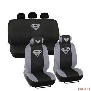 Silver Shield Logo - New 9pcs Set Superman Silver Shield Logo Front Rear Back Car Seat ...