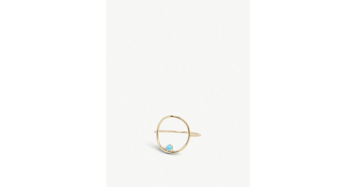 Turquoise and Black Circle Logo - The Alkemistry Zoë Chicco 14ct Yellow Gold And Turquoise Circle Ring