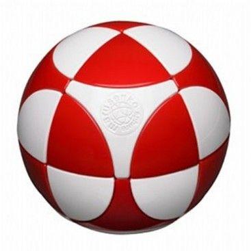 Red Sphere White X Logo - Marusenko Sphere 2x2x2 Red and White. Level 1
