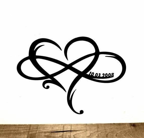 Heart Infinity Logo - Metal Infinity Symbol with Heart and Custom Wedding Date Wall