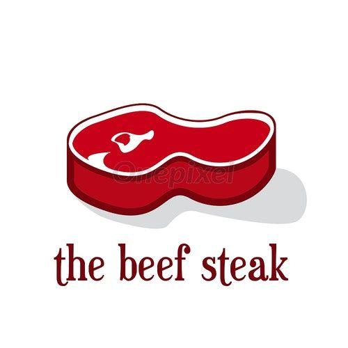 Red Beef Logo - Vector logo T-Bone, flat illustration of a red raw beef - 4462806 ...