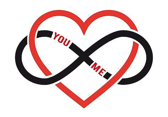 Heart Infinity Logo - never ending love, red heart with infinity sign Photographic Prints