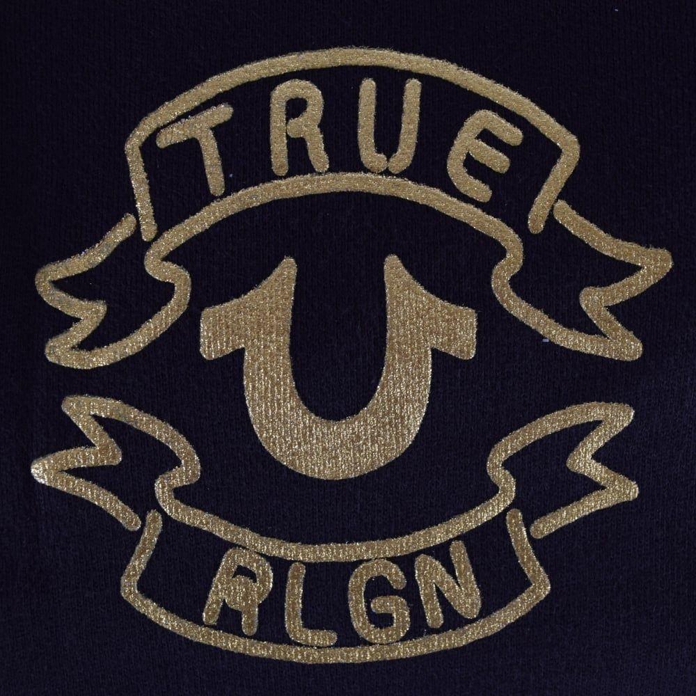 True Religion Logo - TRUE RELIGION True Religion Black Gold Horseshoe Logo Joggers