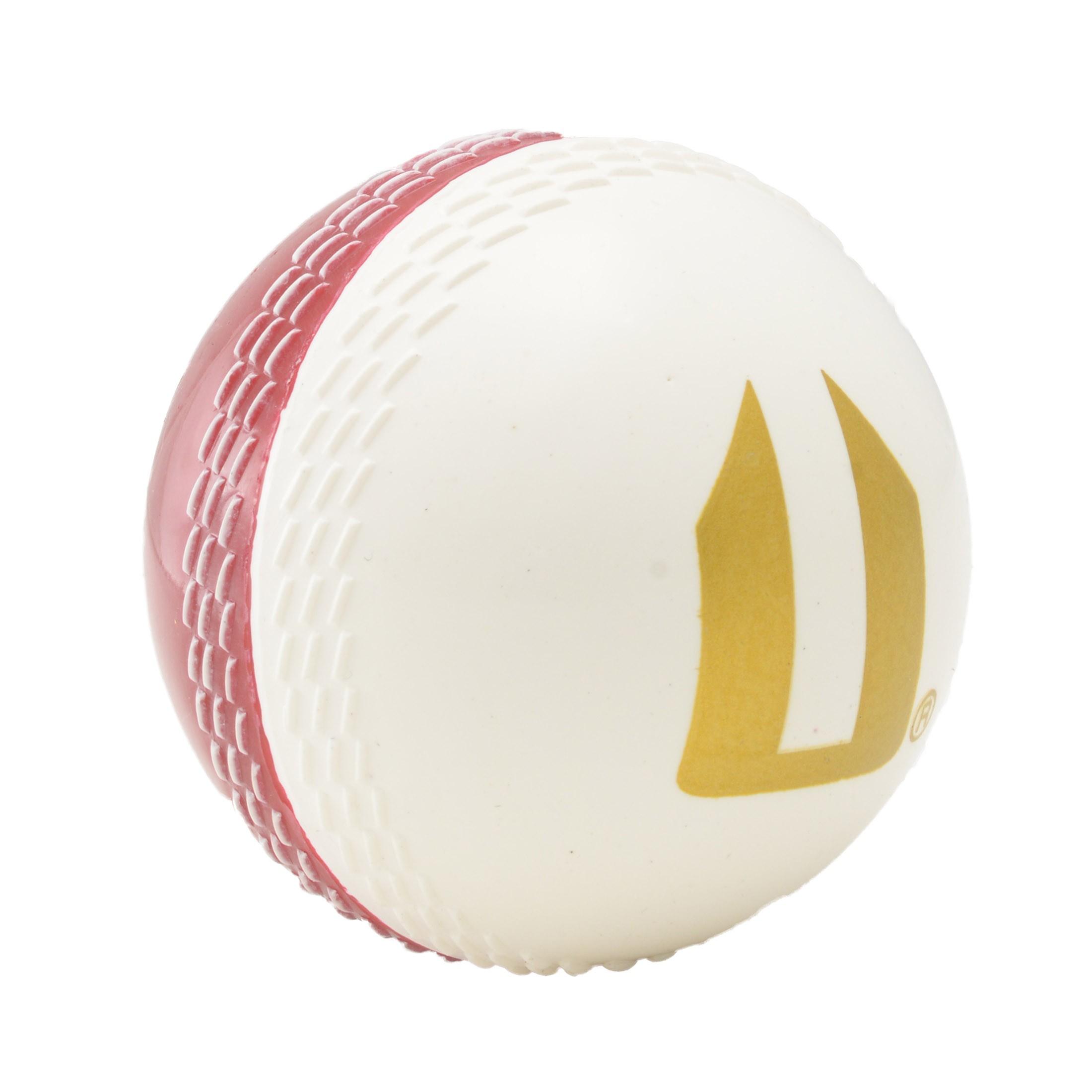 Red Sphere White X Logo - BULK BUY: Opttiuuq Magikk Ball PVC Cricket Training Ball – Red/White x 6
