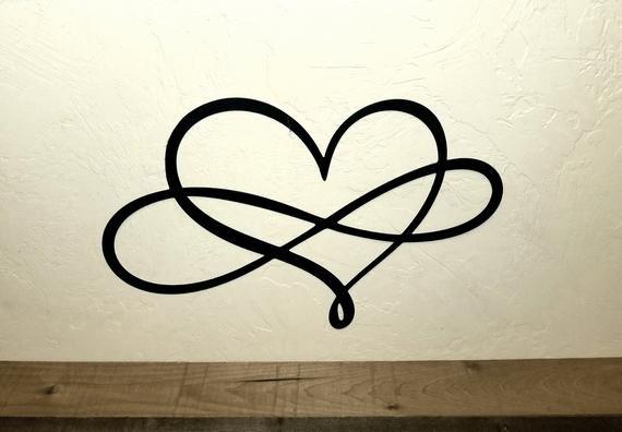 Heart Infinity Logo - Metal Heart Infinity Sign Love Decor Wedding Gift Infinity