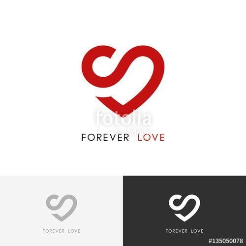 Forever Logo - Forever love logo - red heart and infinity symbol. Valentine and ...