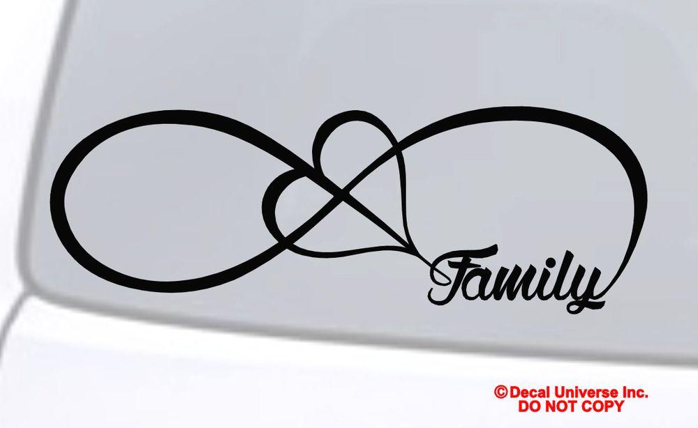 Heart Infinity Logo - FAMILY LOVE HEART INFINITY FOREVER SYMBOL VINYL DECAL CAR WINDOW ...
