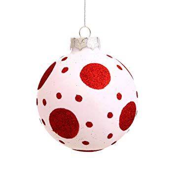 Red Sphere White X Logo - Vickerman Assorted Shape Ball Ornament, 80mm, Red