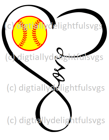Heart Infinity Logo - Love Softball Heart Infinity Symbol – Digitallydelightfulsvgs