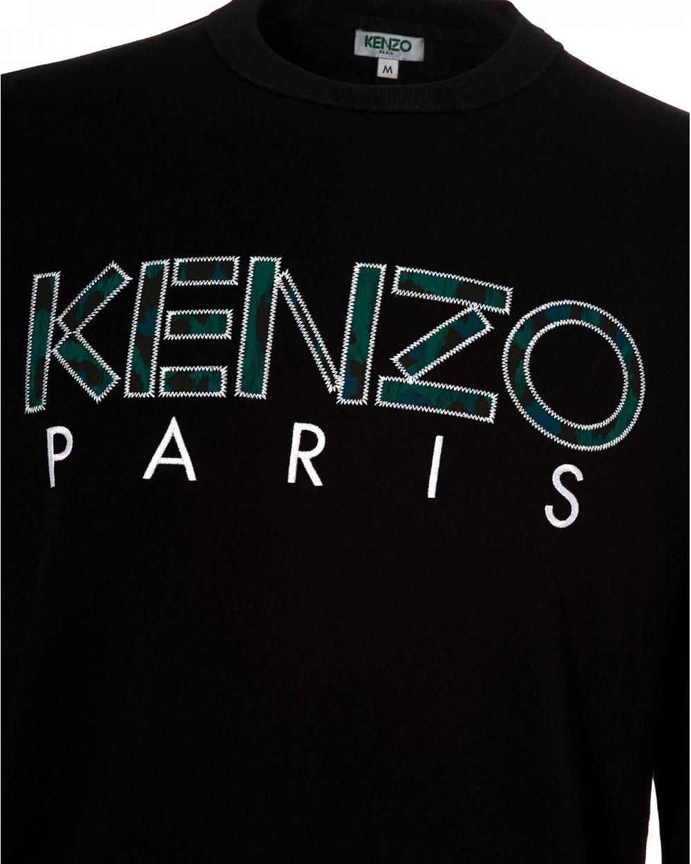 Kenzo Paris Logo - Kenzo Mens Paris Logo Sweatshirt, Regular Fit Black Sweat