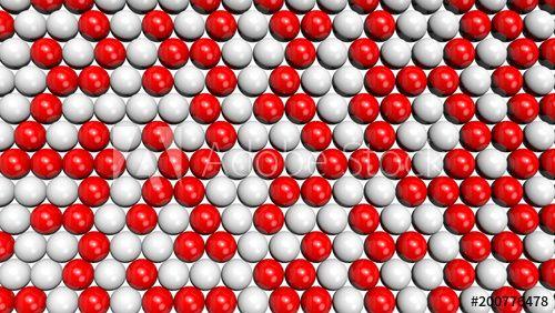 Red Sphere White X Logo - Red and white shiny spheres forming a background pattern. Computer ...
