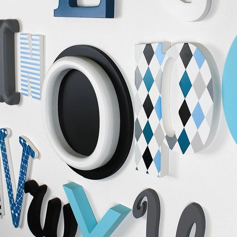 Turquoise and Black Circle Logo - Grey, Teal, Black & Turquoise Alphabet Wooden Wall Letters Full Set