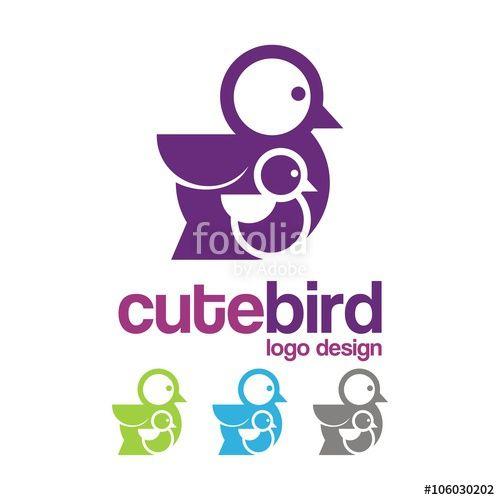 Chicken Bird Logo - Cute Bird Logo, Fun Bird Logo, Baby And Mom Design Illustration ...