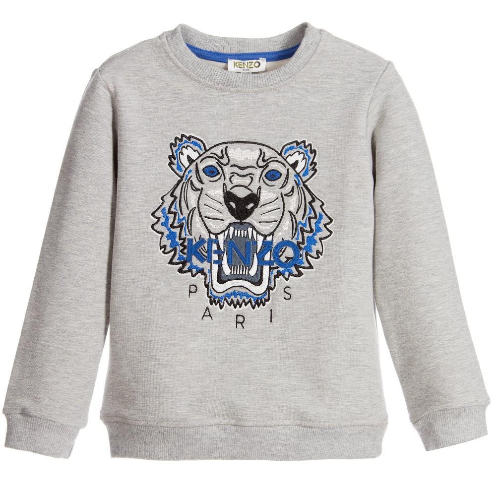 Kenzo Paris Logo - Kenzo Kids Unisex Grey Tiger Logo Sweatshirt – Petit New York