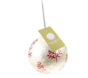 Red Sphere White X Logo - 6 x FLORABELLE Capiz Ball Tree With Stencil 75mm, White/ Red. Buyers ...