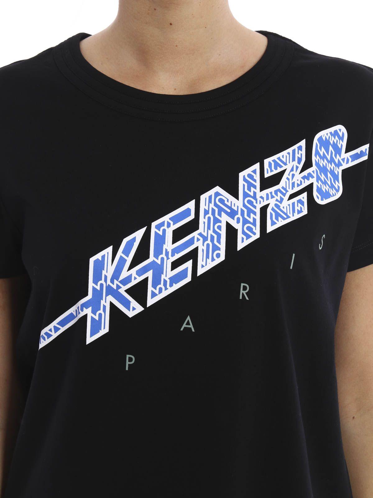 Kenzo Paris Logo - Kenzo - Kenzo Paris logo cotton T-shirt - t-shirts - F651TS79399299