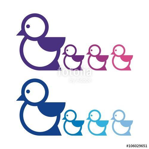 Chicken Bird Logo - Cute Bird Logo, Fun Bird Logo, Baby And Mom, Family Bird Design