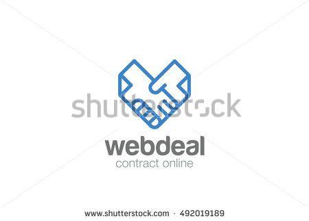 Abstract Hand Logo - Deal Contract Documents Handshake Logo abstract vector template ...