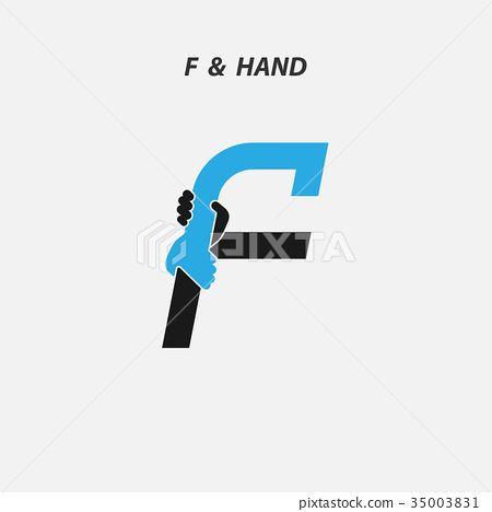 Abstract Hand Logo - F abstract icon & hands logo design Illustration