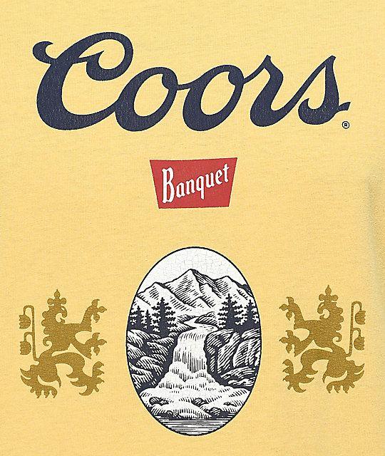 Coors Banquet Logo - Brixton x Coors Banquet Hops Premium Buff Yellow T-Shirt | Zumiez