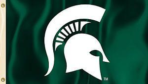 Spartan Flag Logo - Michigan State Spartans 3' x 5' Flag (Spartan Logo Only) NCAA ...