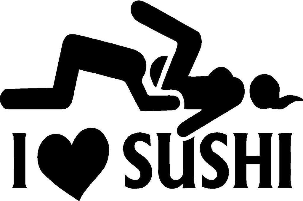Funny Love Logo - I Love Sushi Funny JDM SYMBOL Logo Vinyl Sticker Decal Car Truck ...