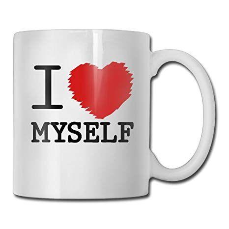 Funny Love Logo - I Love Myself Funny Logo Ceramic Coffee Mug
