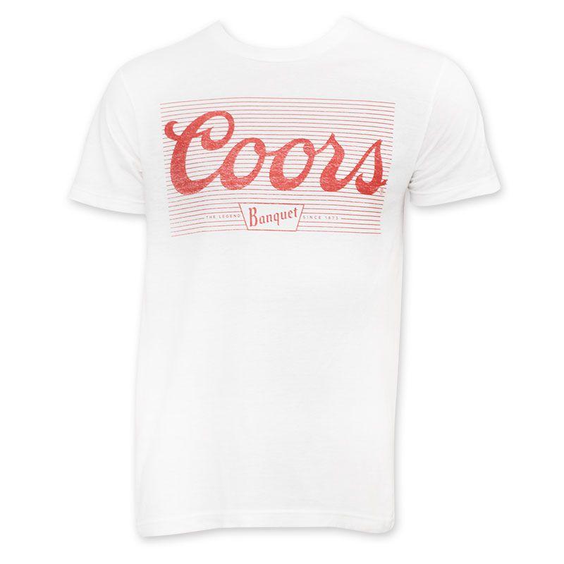 Coors Banquet Logo - Coors Banquet Men's White Red Stripe Logo T-Shirt