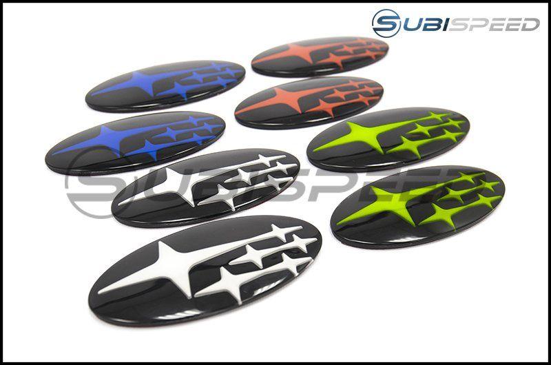 Black Subaru WRX Logo - GCS Front and Rear Gloss Black Subaru Emblem Kit / STI
