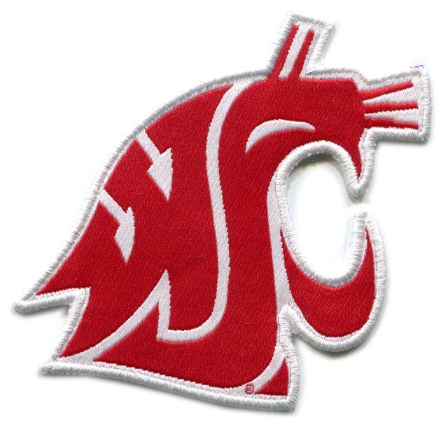 Red and White College Logo - WASHINGTON STATE COUGARS NCAA COLLEGE 4 TEAM LOGO PATCH