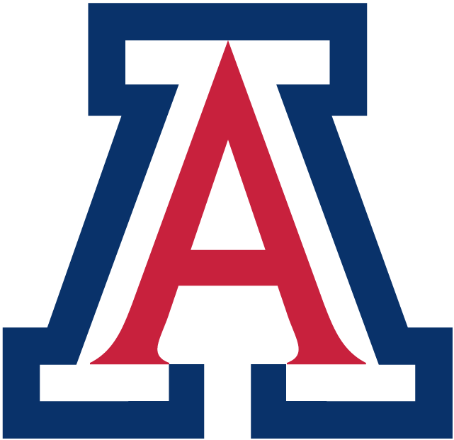 Red White and Blue College Logo - Arizona Wildcats Primary Logo (1990) - A red white and blue 'A ...