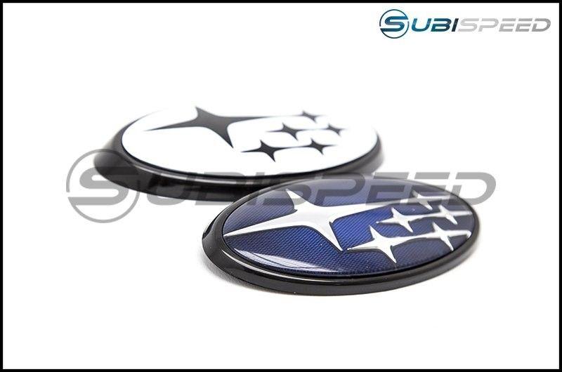 Black Subaru WRX Logo - Front and Rear Emblem Frames (Gloss Black) / STI