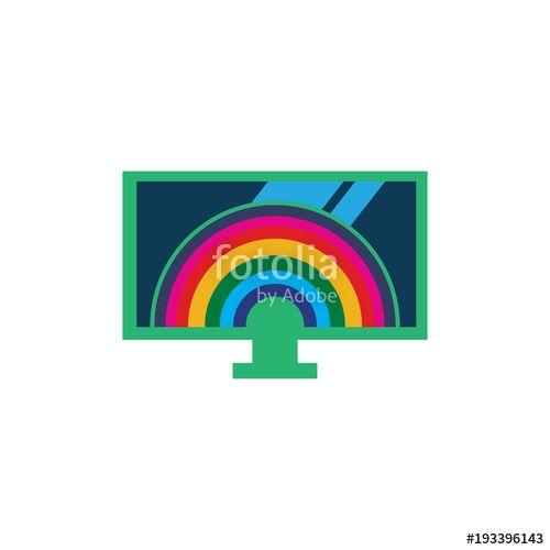 Rainbow TV Logo - Rainbow Tv Logo Icon Design