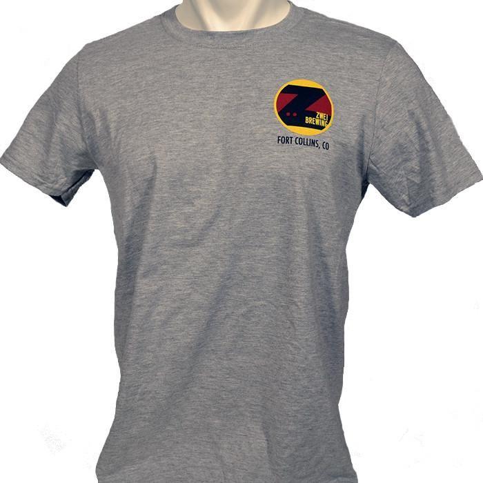 Grey Colored Logo - Zwei Brewing Light Grey T-Shirt w/ Colored Logo – MerchSimple
