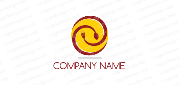 Spiral Circle Logo - spiral fork and spoon in circle. Logo Template by LogoDesign.net