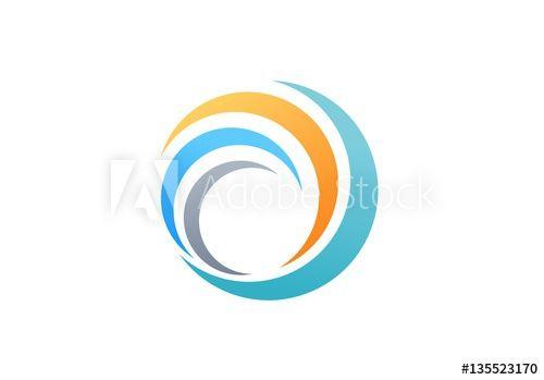 Spiral Circle Logo - sphere global swirl elements logo, abstract spiral symbol, twist