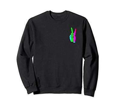 Rainbow TV Logo - Amazon.com: Nash Grier Rainbow TV Peace Sign Small Logo Sweatshirt ...