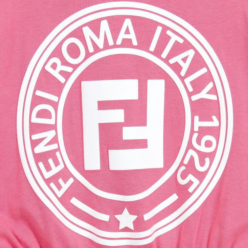 FF Logo - Fendi Special Edition - Pink Cotton FF Logo Dress | Childrensalon