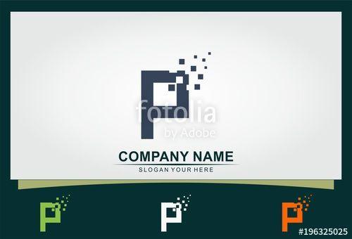 Letter P in Square Logo - Letter P Square Pixel Logo Stock Image And Royalty Free Vector