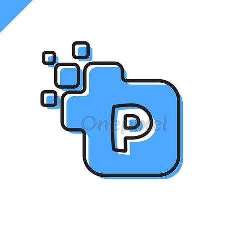 Letter P in Square Logo - Business corporate square letter P font logo design vector. Colorful