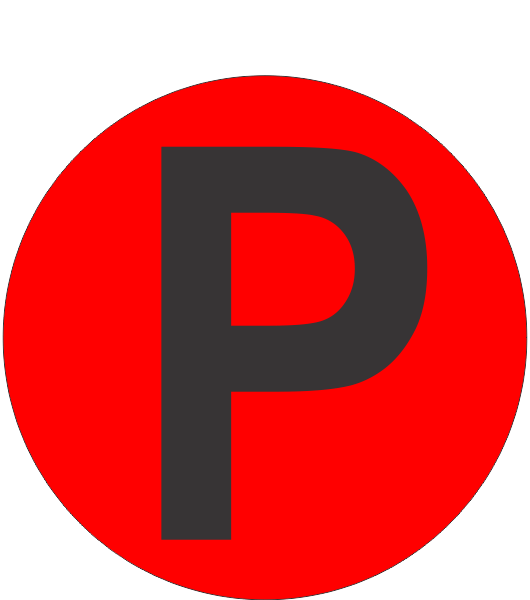 Letter P in Square Logo - Fouroescent Circle or Square Label Alphabetic letter P