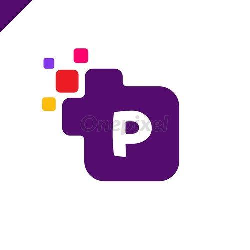 Letter P in Square Logo - Business corporate square letter P font logo design vector. Colorful