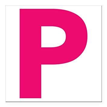 Letter P in Square Logo - CafePress P Pink Square Car Magnet 3 x 3