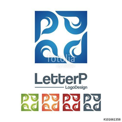 Letter P in Square Logo - Letter P Design Logo - Square Design Logo Vector