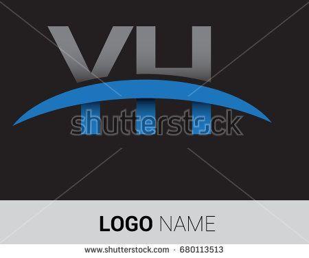 Grey Colored Logo - YH initial logo company name colored grey and blue swoosh design ...