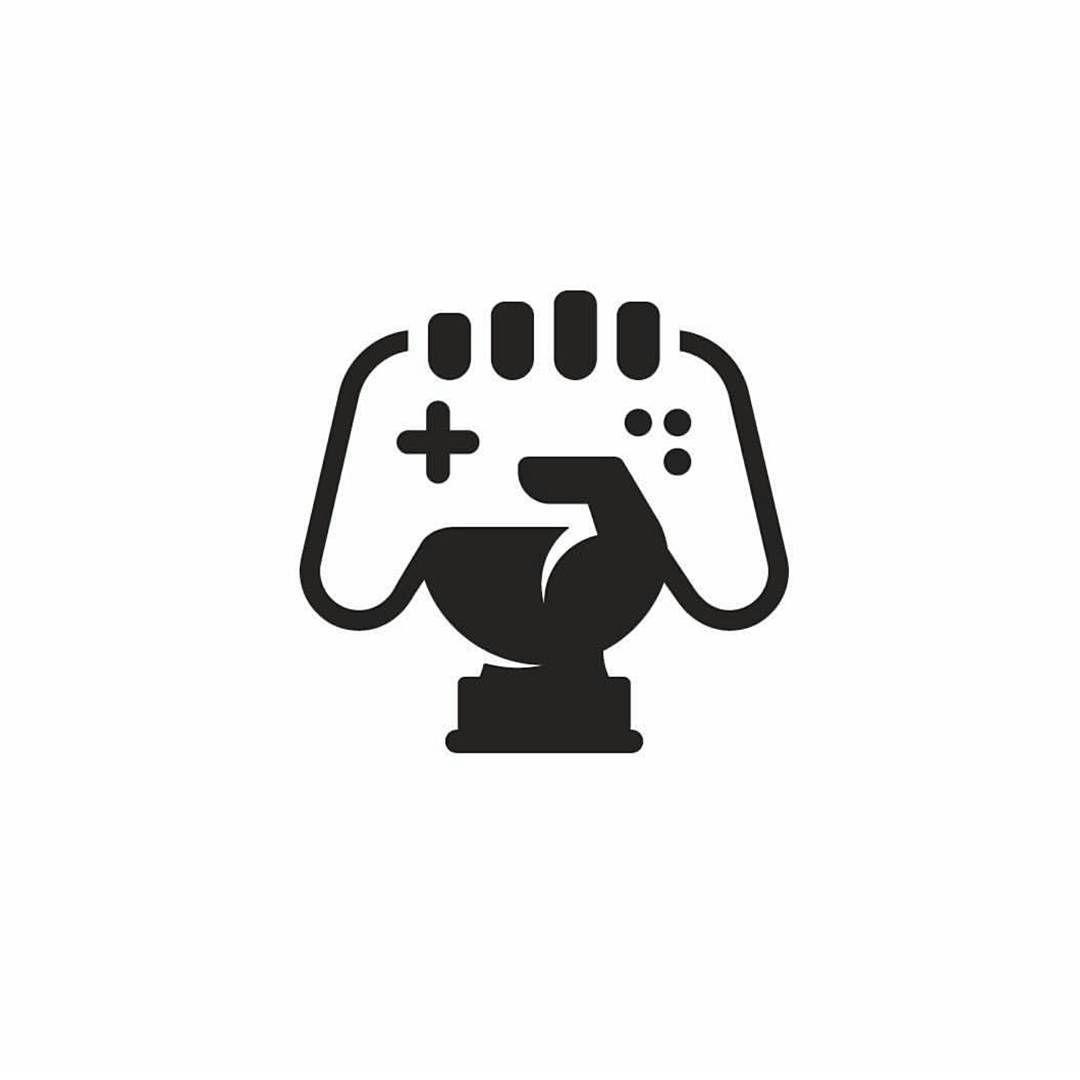 Joystick Logo - Controller Grasp Gamer Logo Design Illustration. | Logos | Game logo ...