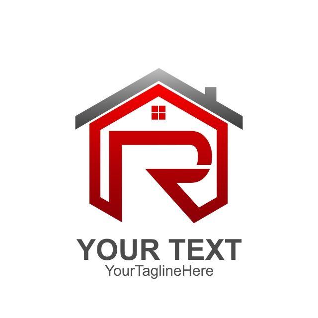 Red Color R Logo - initial letter r logo template colored red grey home design Template ...