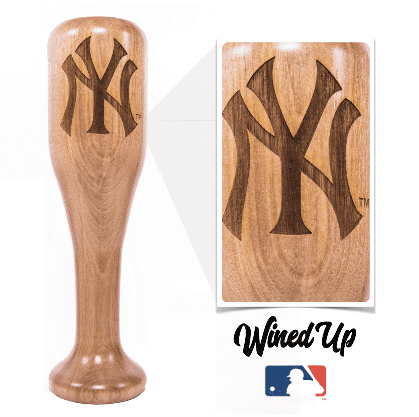 Wine with Bat Logo - Yankees NY Wined-Up™ - Baseball Bat Wine Mug