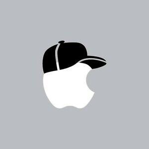 Funny Apple Logo - Baseball Hat - Mac Apple Logo Laptop Vinyl Decal Sticker Macbook ...